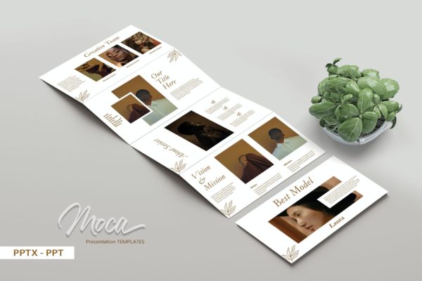 极简主义美妆时尚PowerPoint演示文稿模板 MOCA – Minimals Powerpoint Template