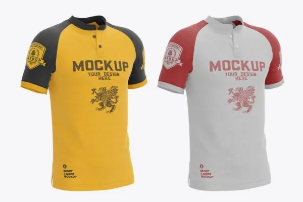 男士短袖Polo衫设计样机 Men’s Short Sleeve Polo Shirt Mockup.