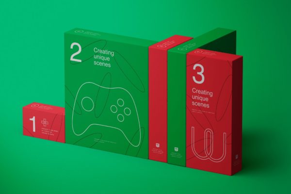 不同规格产品纸盒包装设计效果图样机v1 Paper Boxes Mockup