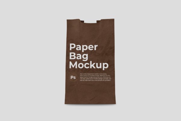 牛皮纸袋包装设计样机 Paper Bag Mockup