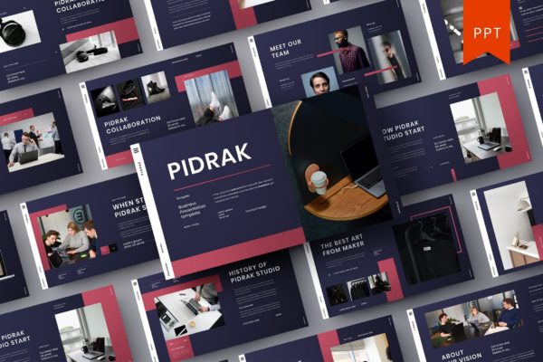 工作报告PowerPoint演示模板 Pidrak – Business PowerPoint Template