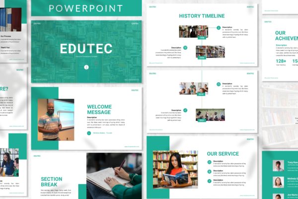 大学教育主题Powerpoint模板 Edutec – Education Powerpoint Template