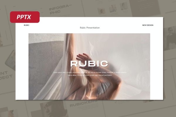 白色极简PPT幻灯片设计模板 Rubic Minimal Presentation Powerpoint*