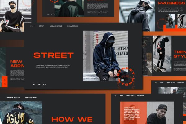 现代城市风格PPT幻灯片模板素材v4 STREET – Urban Style Powerpoint Template V4