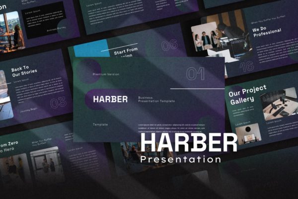 产品发布推广PPT模板下载 Harber Powerpoint Template