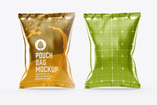 塑料充气零食袋包装设计样机 Plastic Bag Mockup