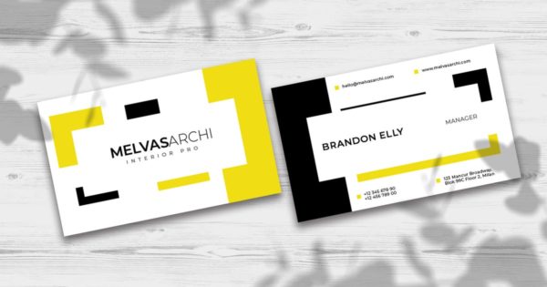 室内设计师商业名片模板下载 Melvas Business Card