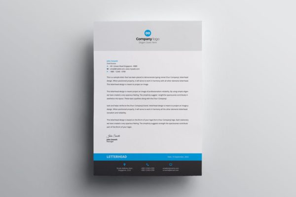 企业品牌办公文具信笺信纸设计模板v7 Letterhead