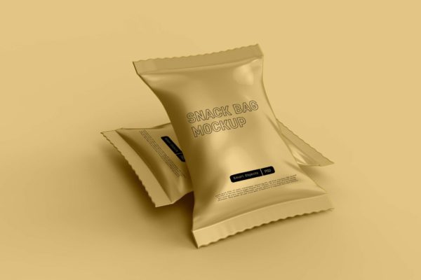 薯片零食袋包装设计样机v8 Snack Bag Mockup