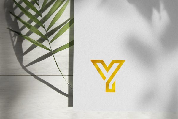 企业品牌VI展示金色压印Logo样机模板v5 Gold Logo Mockup