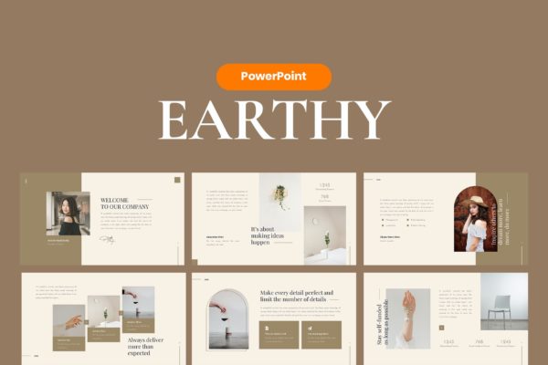 朴实优雅的PPT模板下载 Earthy Elegant PowerPoint Template