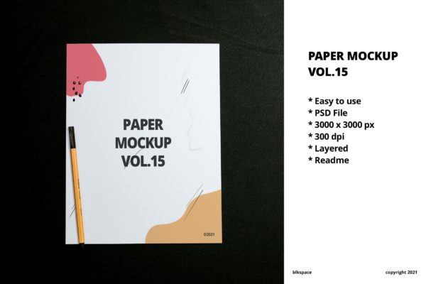 海报素描作品展示纸张样机模板v15 Paper Mockup Vol.15