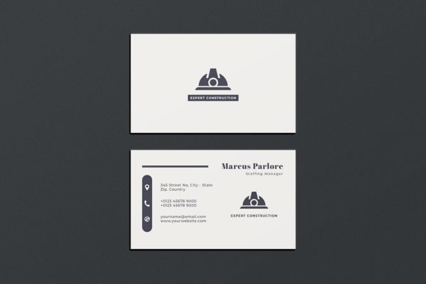 人事经理名片排版设计模板 Business Card Construction