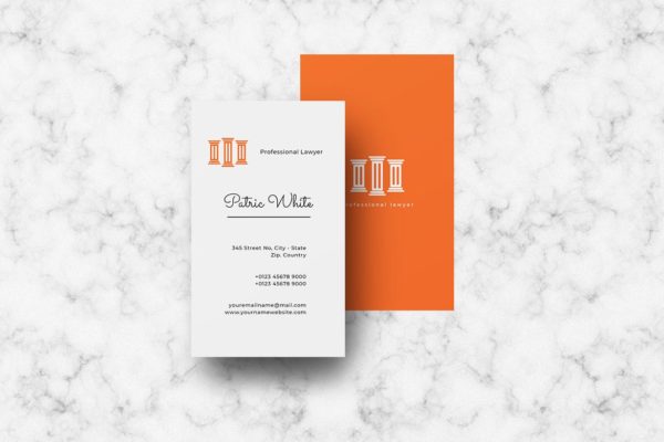 律师咨询服务律师事务所名片模板 Vertical Business Card