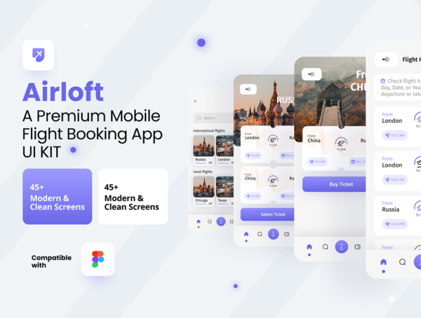 设计森林下午茶：高级航班预订App移动应用程序 UI 套件