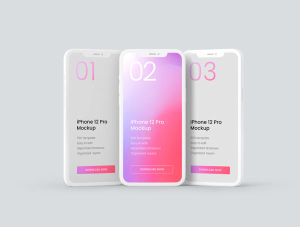 设计森林下午茶：iPhone 12 Pro 粘土样式手机样机套装