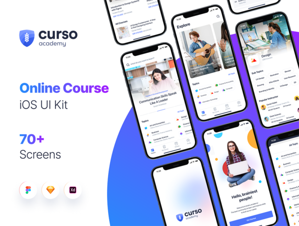 设计森林下午茶：在线课程平台App UI Kit
