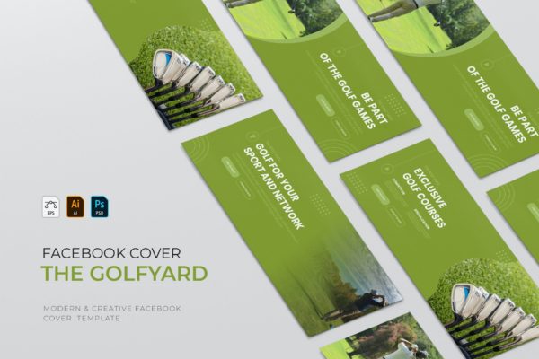 高尔夫运动Facebook封面Banner设计模板 The Golfyard | Facebook Cover