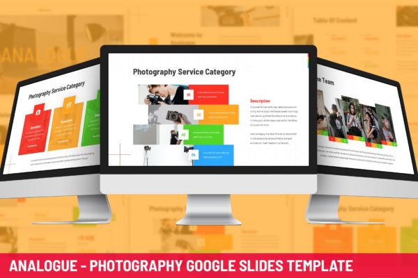 生活摄影推广谷歌幻灯片创意模板 Analogue – Photography Google Slides Template