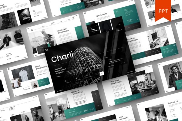企业团队培训PPT素材 Charli – Business PowerPoint Template