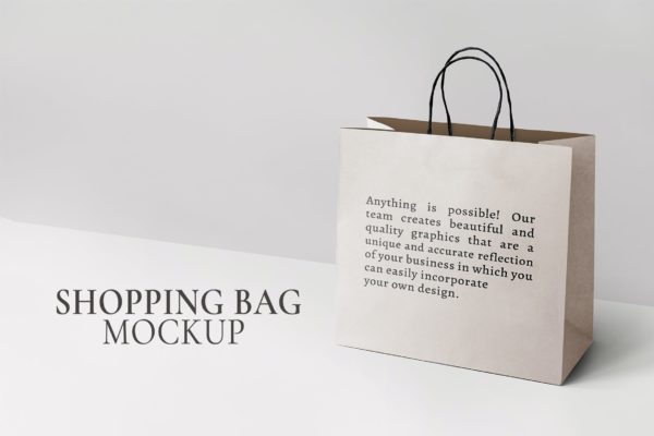 纸购物袋外观品牌设计样机 Paper shopping bag mockup