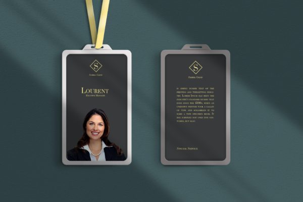 员工身份卡VI设计样机模板 Card holder mockup