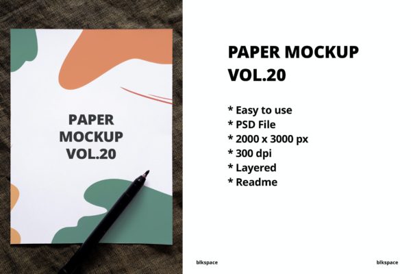 海报素描作品展示纸张样机模板v20 Paper Mockup Vol.20