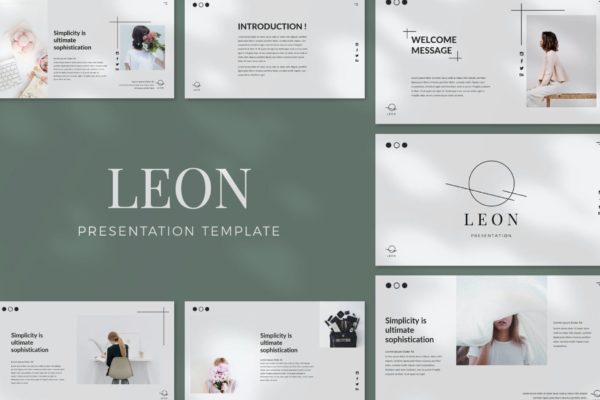 白色简约排版多用途PPT模板 Leon Presentation Template