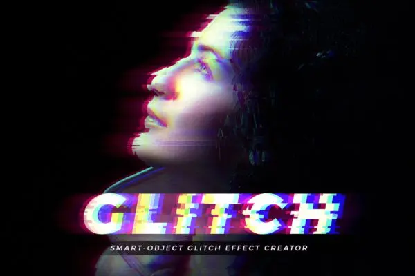 专业数字故障效果照片后期样式 Glitch