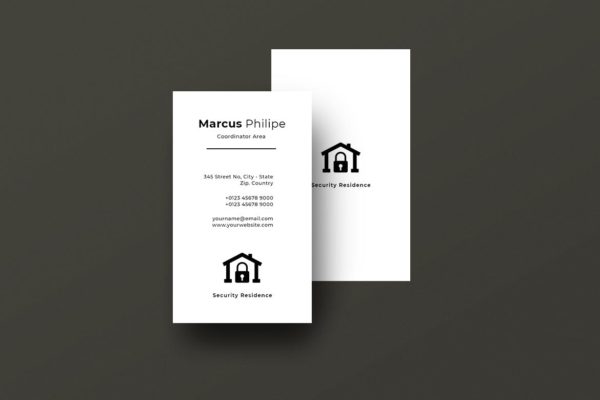 安防监控公司名片模板 Vertical Business Card Property