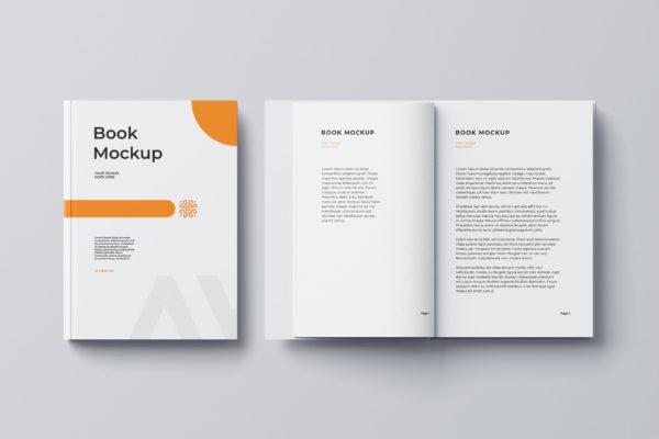 可定制的书籍封面&内页设计样机 Customizable Book Mockup
