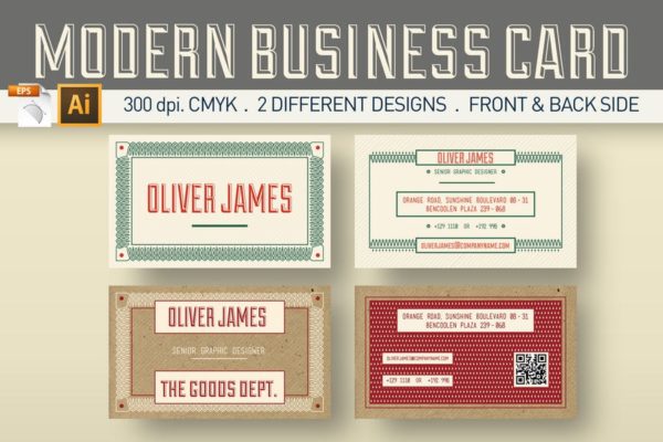 现代企业品牌VI展示设计名片模板 Modern Business Card