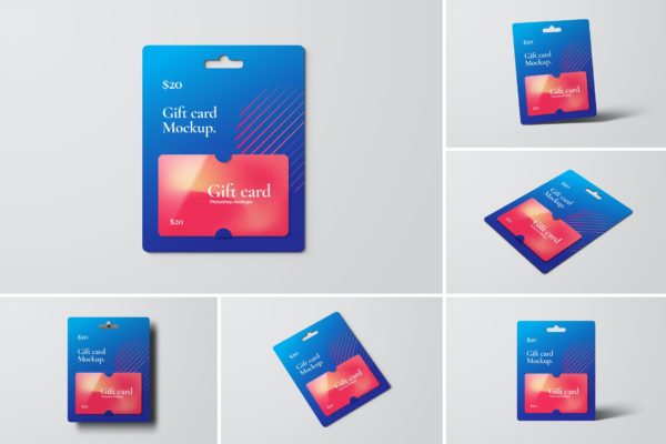购物卡/礼品卡套装设计样机 Gift Card Mockups