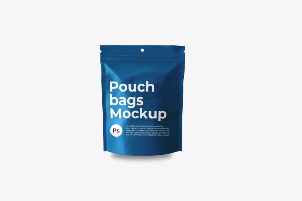 封口铝箔袋零食包装设计样机v2 Pouch Bag Mockup