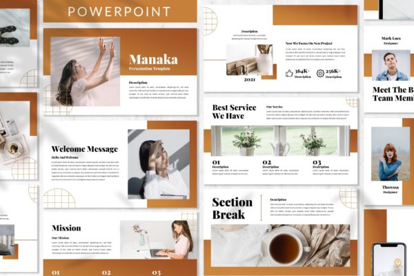 现代生活方式PPT设计模板 Manaka – Business Powerpoint Template
