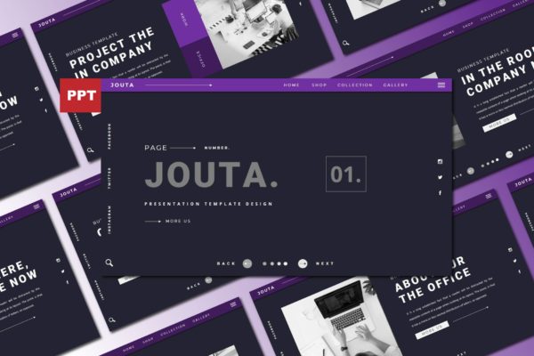 企业年度报告PPT演示文稿 JOUTA Powerpoint Template