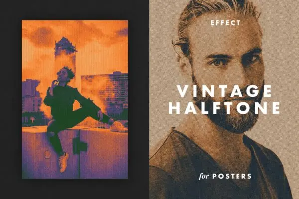 复古半色调特效海报模板 Vintage Halftone Effect for Posters