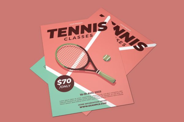 网球课程推广海报设计模板 Tennis Classes Promotion – Poster Template