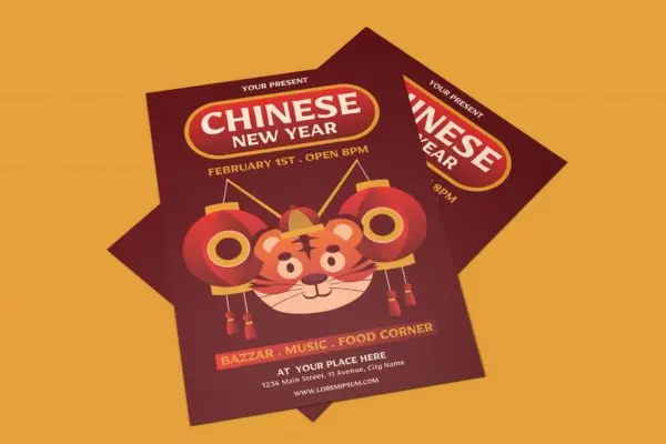 新年春节活动海报设计模板 Chinese New Year Event – Poster Template