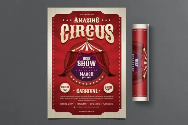 嘉年华马戏团传单海报模板 Carnival Circus Flyer