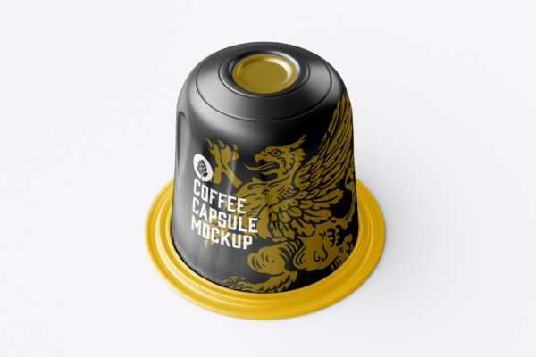 光滑咖啡胶囊品牌包装设计样机模板素材 Glossy Coffee Capsule Mockup