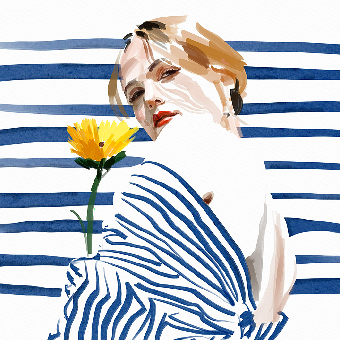 Ina Stanimirova名人肖像插画作品