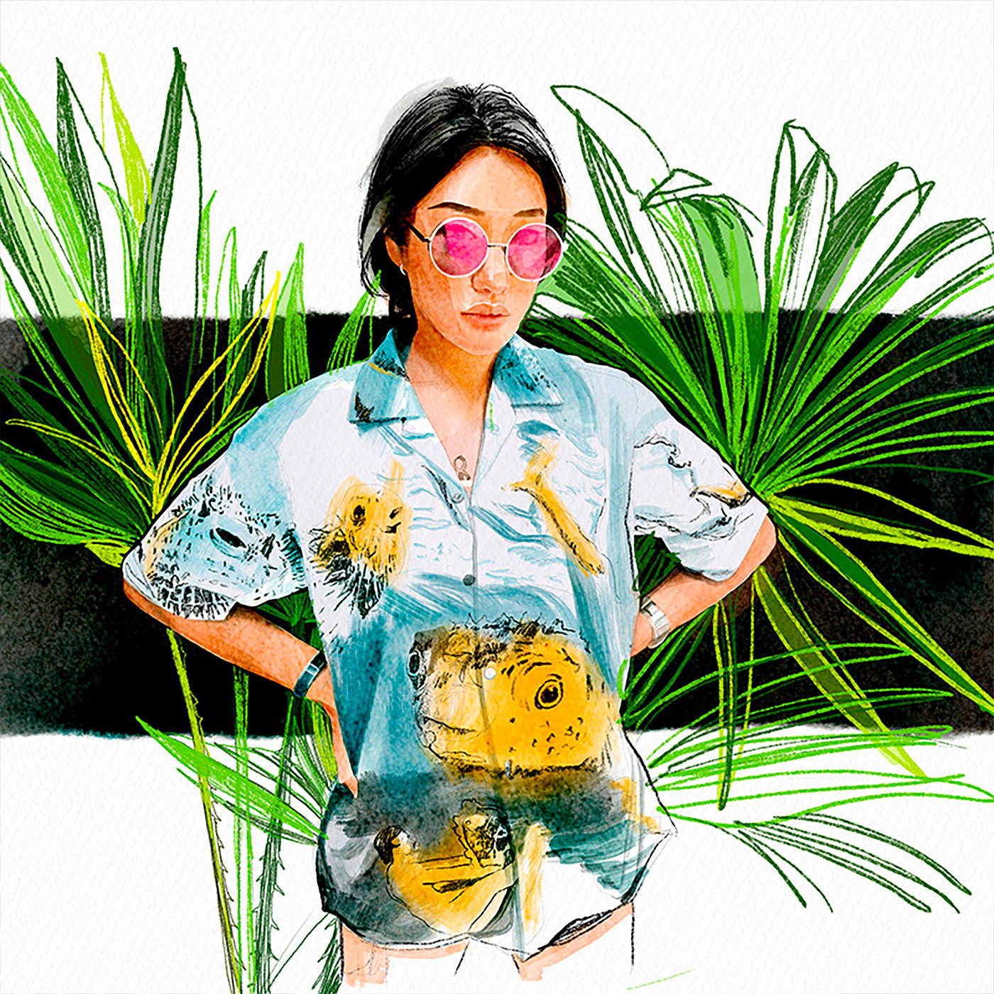 Ina Stanimirova名人肖像插画作品