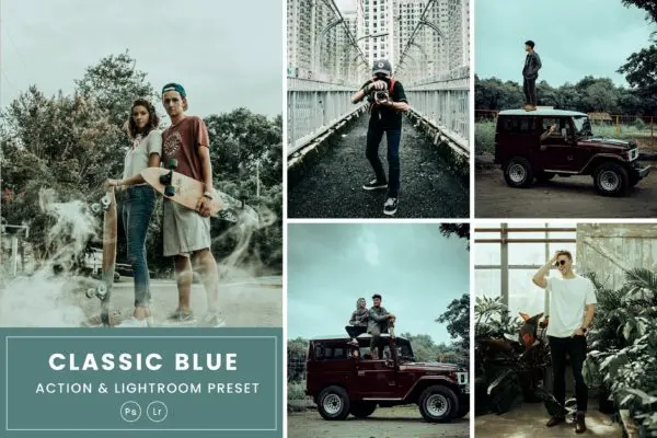经典蓝色滤镜PS动作&LR预设素材 Classic Blue Action & Lightrom Presets