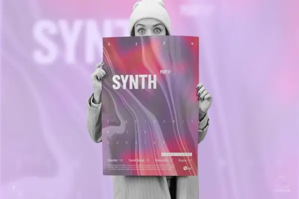 抽象流体效果电子音乐海报设计模板 Synth – Poster Design Template
