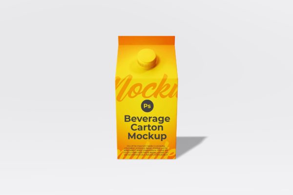 饮料盒包装设计样机模板素材 Beverage Carton Mockup