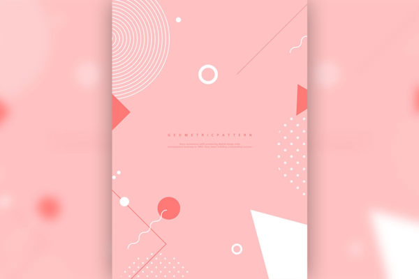粉色几何创意图案海报设计韩国素材[psd]