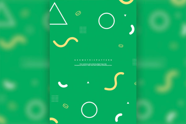 绿色几何形状图案海报设计韩国素材[psd]