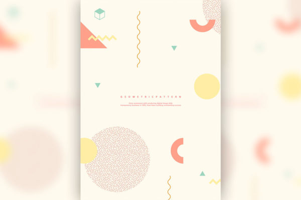 简约几何图形图案海报设计韩国素材[psd]