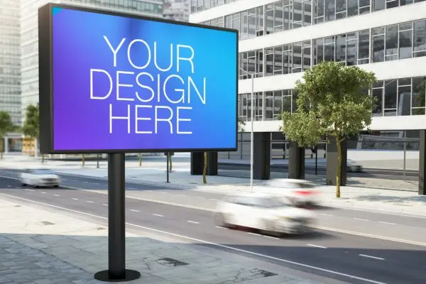 城市街道海报广告牌设计样机素材 Advertising Display on the street Mockups